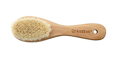 [Australia - AusPower] - Haakaa Wooden Baby Hairbrush with Natural Goat Wool Bristles 1 pk 