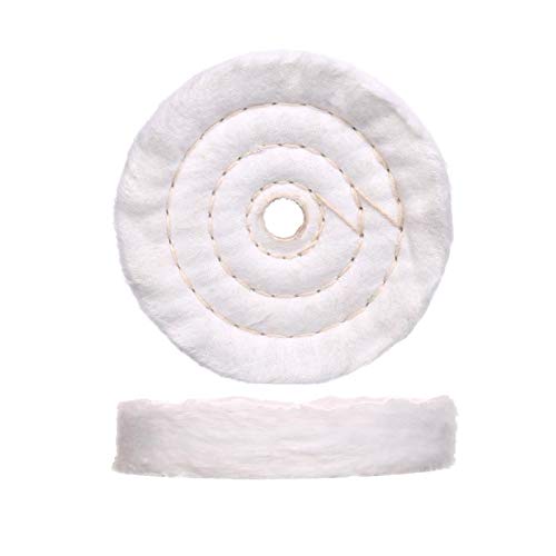 [Australia - AusPower] - 4 Inch 1 ultra fine cotton(30 Ply) 1 Treated Yellow Cotton (38 Ply) 1 Fine Cotton (50Ply) Buffing Polishing Wheel for Drill 1/2 inch Arbor Hole with 1/4'' Handle,3pcs 