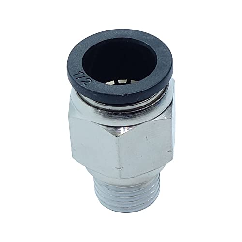 [Australia - AusPower] - HongBoW Hardware 3 Pcs Push Fitting Male Connector 1/2" Tube OD X 1/4" NPT Male Pipe Push To Connect Fitting ( Thread Diameter : 0.54"） 
