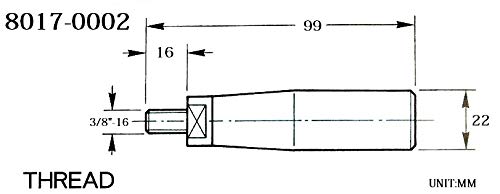 [Australia - AusPower] - Pro Series by HHIP 8017-0002 Flat End Handle, 3/8" - 16" Thread 3/8"-16 Thread 