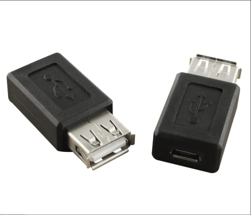 [Australia - AusPower] - USB A Female to USB Micro Female Adapter SJZBIN 4PCS USB 2.0 A Female to Micro USB B 5-Pin Female Plug Socket Converters Connector 