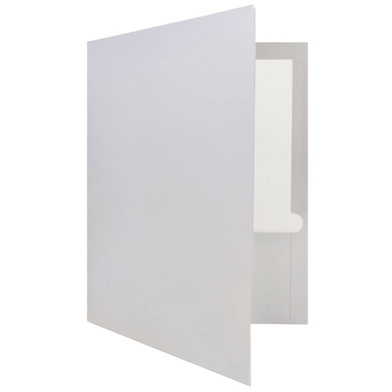 [Australia - AusPower] - JAM PAPER Laminated Two Pocket Glossy School Folders - Letter Size - High Gloss Silver - 6/Pack Pack of 6 Folders 