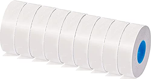[Australia - AusPower] - Veltec Premium 2212 Pricing Labels for Garvey and Contact 22-6 22-7 22-8 Price Gun - 9 Rolls, 11,000 Labels and Free Inker (White) White 