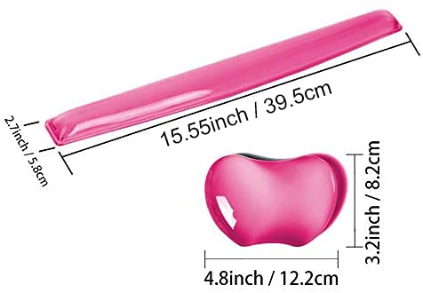 [Australia - AusPower] - Silicone Gel Keyboard Wrist Rest Set Plus Keyboard & Mouse Wrist Support Pad Office, Computer, Laptop, Mac - Durable, Comfortable and Pain Relief - Pink Set Pink Wrist Rest Set-plus-(new Upgrade Packaging) 