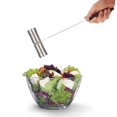 [Australia - AusPower] - Jim Beam Stainless Steel Salt and Pepper Shaker with Long, Soft Grip Handles, Large, Silver 