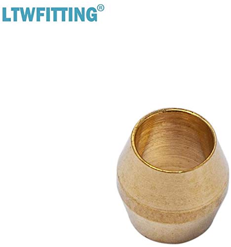 [Australia - AusPower] - LTWFITTING 1/8-Inch Brass Compression Sleeves Ferrels,Brass Compression Fitting(Pack of 50) 