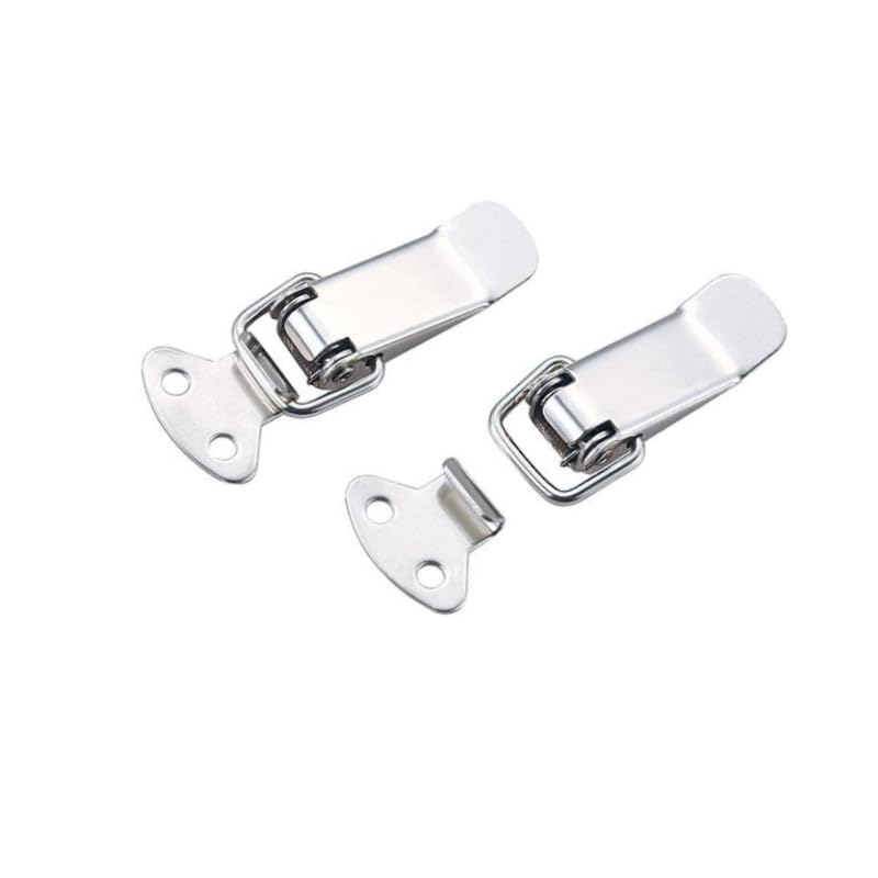 [Australia - AusPower] - Latch, Stainless Steel Spring Loaded Toggle Latch, Silver Catch Hasp Clamp Clip Lock with for Cabinet, Wooden Case, Box (4 Pack) 