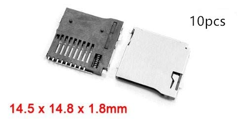[Australia - AusPower] - QMseller 10 Pcs Spring Loaded Push/Push Micro SD Transflash Memory Card Socket Slot 