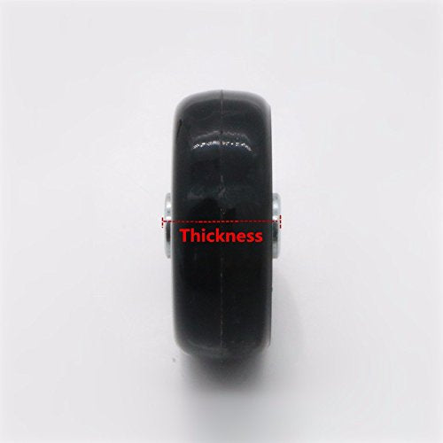 [Australia - AusPower] - 75X23mm Black Luggage Suitcase / Inline Outdoor Skate Replacement Wheels with ABEC 608zz Bearings 