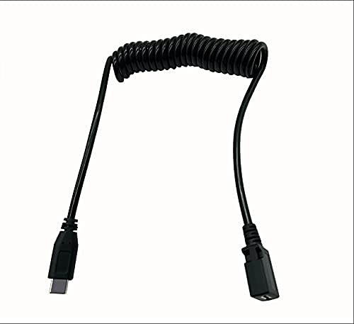 [Australia - AusPower] - USB C Cable, Traovien Coiled Type C (USB-C) Female to Micro USB Male Data Charging Cable for Mobile Phones, Tablets, Digital Cameras, Stretch 1-5 Feet(USB C M to Micro F) USB C male to micro USB female 