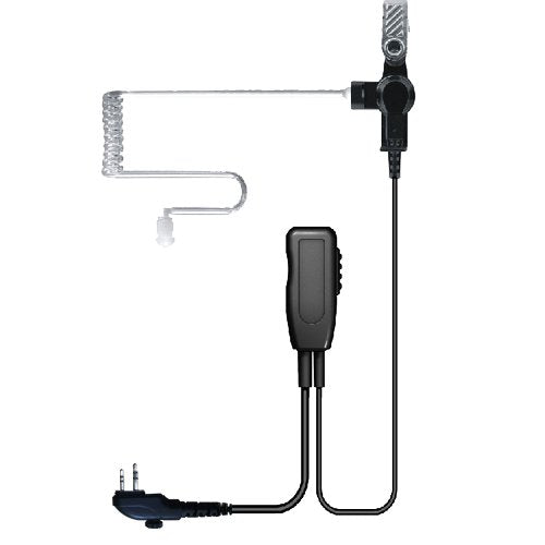[Australia - AusPower] - MaximalPower HYTERA HYT Single Wire 2-Pin Radio Earbud Headset PTT Mic in-Ear Clear Coil Tube 