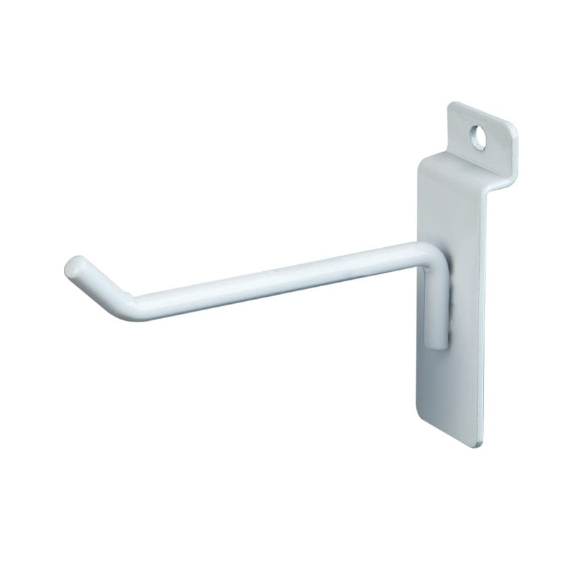 [Australia - AusPower] - Dazzling Displays Box of 12 (Six 4-Inch and Six 6-Inch) White Metal Slatwall Hooks 