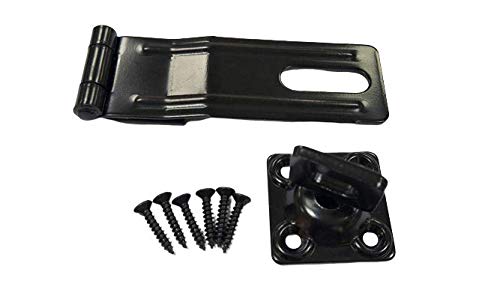 [Australia - AusPower] - QCAA HASP and Swivel Staple, 3-1/2", Steel, Black, 1 Pack, Made in Taiwan Black-(3-1/2") 