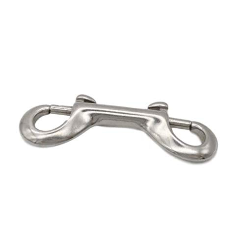 [Australia - AusPower] - 2 PCS 316 SS Marine Grade 3-1/2''(90MM) Double Ended Bolt Snap Hook Double End Snap Trigger Chain Diving Clips for Water Bucket/Dog Leash/Pet Feed Bucket/Pet Hammock (Silver) 