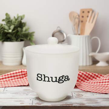 [Australia - AusPower] - Sugar Bowl | Cute Ceramic "Shuga" Dish with Lid | Perfect Hostess Gift or Housewarming Gift 