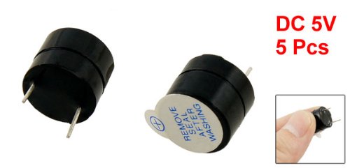 [Australia - AusPower] - uxcell a12081600ux0477 12 mm Diameter 5 Piece DC 5V 2 Terminals Electronic Continuous Sound Buzzer 