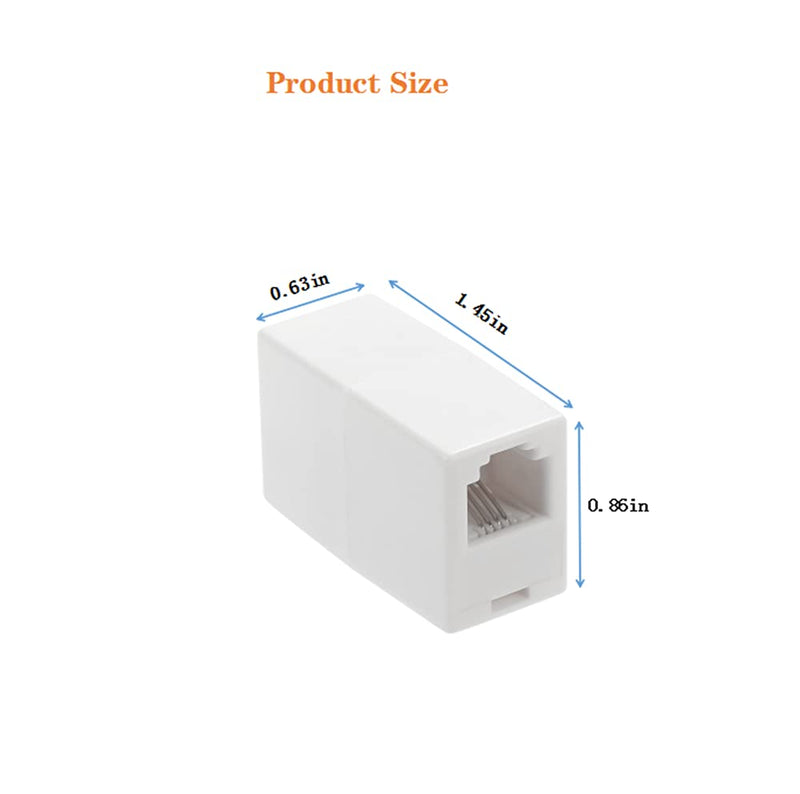 [Australia - AusPower] - RJ11 Coupler, Straight Telephone Inline Coupler RJ11 6P4C Inline Keystone Jack Female to Female Straight Telephone Cable Cord Extension Adapter (White 5pack) White 5pack 