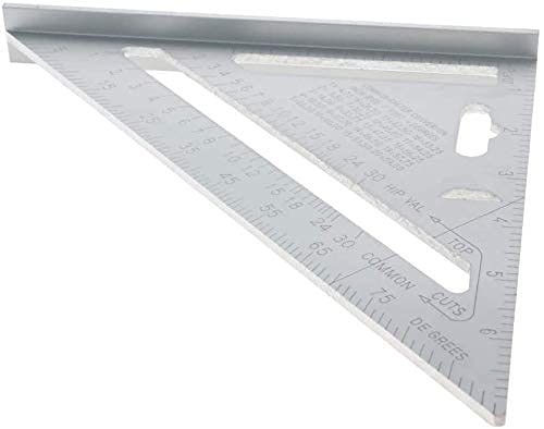 [Australia - AusPower] - Auniwaig Triangle Angle Ruler, Triangle Rafter Square Ruler, 7 inch Imperial Aluminum Alloy Protractor Trammel Woodworking Measuring Tool for Carpenter Engineer 