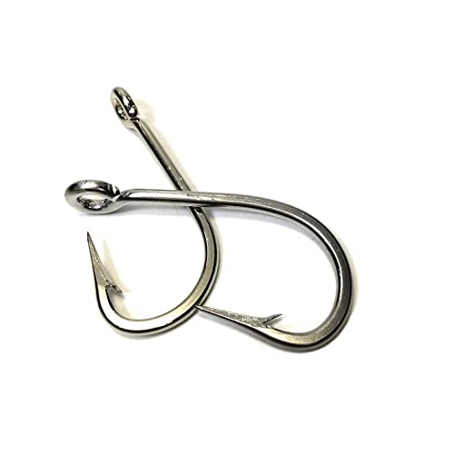 [Australia - AusPower] - #5/0 Gamakatsu/Mustad Off Brand 50pcs Heavy Duty Extra Strength 7691 Stainless Steel Jigging Assist Hook Sharpened Live Bait/Bass Fish Hook, Silver 