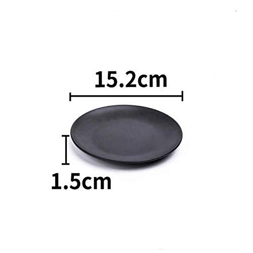 [Australia - AusPower] - MBB Set of 3 Black 6 Inch Melamine Ware Dinner Plates Dishes Dinnerware Shatter-proof 