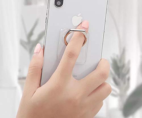 [Australia - AusPower] - GoldenEL Universal 360 Degree Rotating Finger Ring Stand Holder for Cell Phone iPhone or Tablet - Transparent (Square) Square 