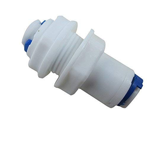 [Australia - AusPower] - ZAOJIAO Tube Bulkhead Connector Push Fit Quick Connect for RO Water Reverse Osmosis System (Pack of 5) (1/4" Tube Bulkhead Connector) 