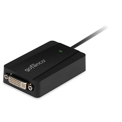 [Australia - AusPower] - gofanco USB 3.0 to DVI Video Graphics Adapter for Multiple Monitors - Up to 2048x1152 for Windows and macOS, DisplayLink Chip, Includes DVI-to-VGA Adapter for VGA Monitor, USB DVI (USB3DVI) USB 3.0 to DVI / VGA 
