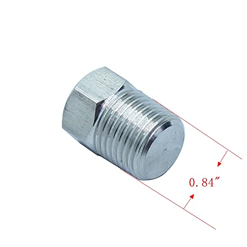 [Australia - AusPower] - HongBoW Hardware 2 Pcs 1/2" NPT Male Stainless Steel 304 Outer Hex Thread Socket Pipe Plug Fitting (Thread O.D: 0.84") SS Outer Hex 1/2 NPT 