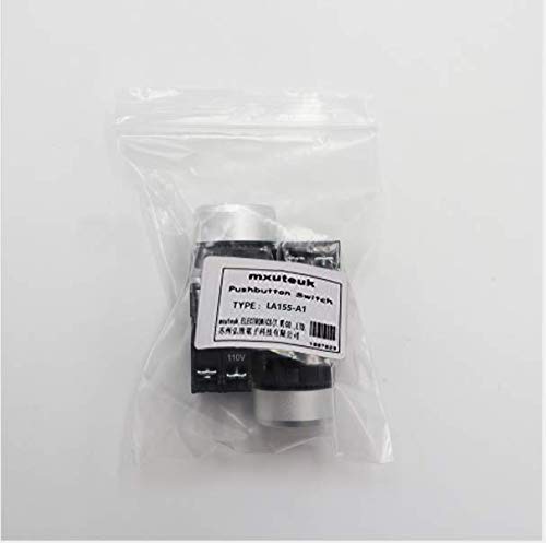 [Australia - AusPower] - mxuteuk 2Pcs Red Green LED Light Voltage 110V-220V 22mm 1NO 1NC Waterproof IP65 SPST Momentary Push Button Switch 10A 600V LA155-A1-11D-RG Red 1NC+Green 1NO 