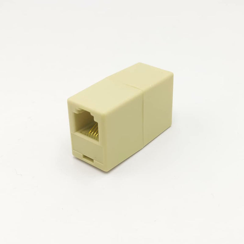 [Australia - AusPower] - NECABLES (2+1Pack) 2pcs Phone Line Splitter 1 to 2 RJ11 6P4C 1 Male to 2 Females with 5in Pigtail and 1pc Phone Line Coupler for Landline and Fax Ivory 