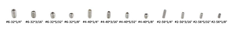 [Australia - AusPower] - HVAZI #2-56#4-40#6-32 UNC Stainless Steel Internal Hex Drive Cup Point Set Screws Assortment Kit 
