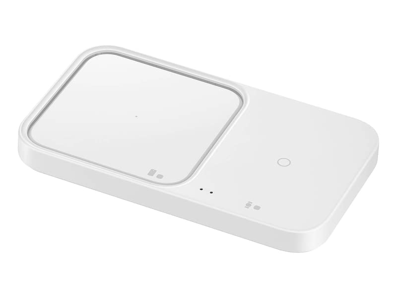 [Australia - AusPower] - Samsung Wireless Charger Fast Charge 15W - Duo Charging 2 Devices at Once, Cordless Charging Pad for Galaxy Phones and Devices, USB C Cable and Travel Charger Included - White 