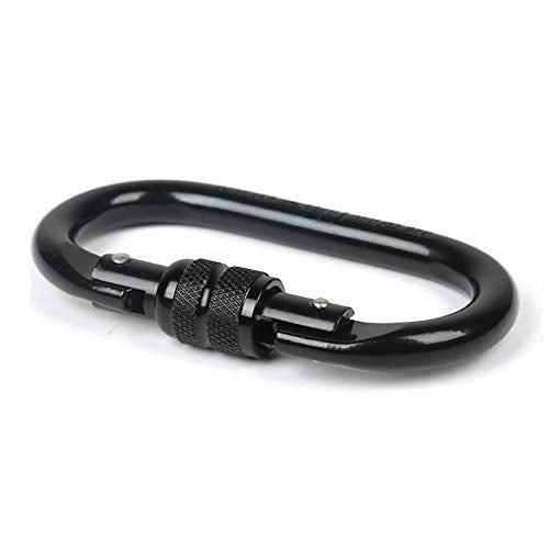 [Australia - AusPower] - Heavy Duty Locking Climbing Carabiner Clip (Blue) CE Rated 25 kN 5600 LB Rugged Terrain Approved Industrial Strength Twist Lock Carabiners Clips for Rigging, Ropes, Hammocks, Camping Black(2Pack) 