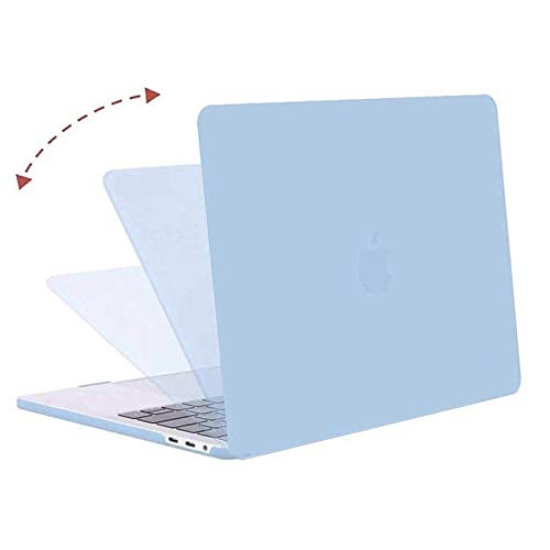 [Australia - AusPower] - MOSISO Compatible with MacBook Pro 13 inch Case 2016-2020 Release A2338 M1 A2289 A2251 A2159 A1989 A1706 A1708, Plastic Hard Shell Case & Keyboard Cover & Small Neoprene Storage Bag, Airy Blue 
