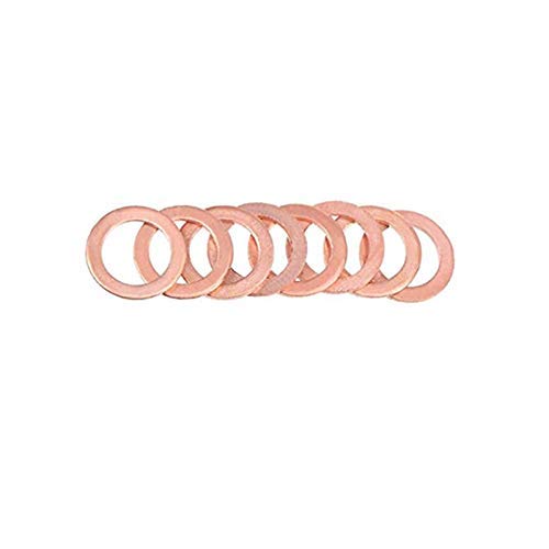 [Australia - AusPower] - LUOQIUFA M6 Flat Washer Copper Sealing Ring, Inner Diameter 6mm, Outer Diameter 10mm, Thickness 1mm, Metric Sealing Washer, 60 Pieces 