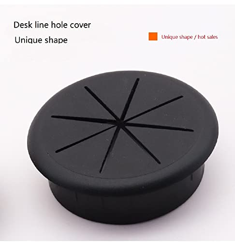 [Australia - AusPower] - 2 PCS 2Inch (50mm) Desk Cord Grommets Wire Cable Hole Cover for Office PC Desk Cable Cord Cover Black (2) 