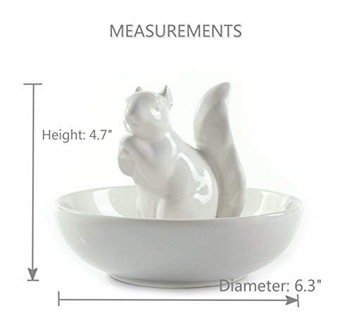 [Australia - AusPower] - LA JOLIE MUSE Nut Bowl Snack Serving Dish - Ceramic Squirrel Candy Jewelry Dish for Pistachio Peanuts, House Warming Hostess Gifts 