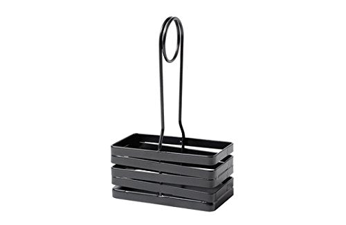 [Australia - AusPower] - 4" x 2" Rectangular Powder Coated Metal Gray Wire Salt & Pepper Caddy with Handle, Cyclone Collection by GET CAD-42-MG 