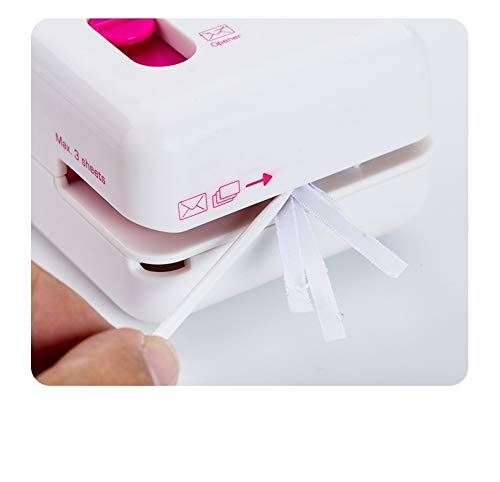 [Australia - AusPower] - Mini Electric Shredder Portable Paper Shredder,Compact 3 in 1 Shredder,Security Stamp for Personal Identity,Electric Letter Opener,Home Office Desktop Stationery(White) White 