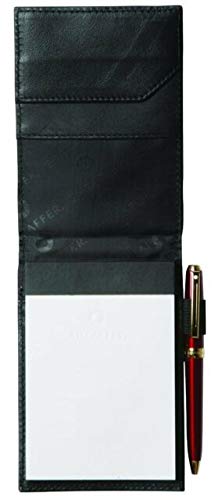 [Australia - AusPower] - Sheaffer 100% Full Grain Leather and 1680D Ballistic Nylon Notepad Holder/Jotter with Pen Loop, Front Pockets 5" x 3 1/2". New 