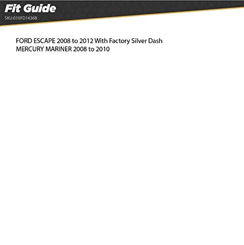 [Australia - AusPower] - Scosche FD1436B Compatible with 2008-12 Ford Escape / Mercury Mariner / Mazda Tribute, ISO Double DIN & DIN+Pocket Dash Kit; Silver Standard Packaging 