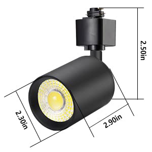 [Australia - AusPower] - VANoopee 10W Dimmable LED Track Lighting Heads H Type Track Light Replacement Fixtures Bright 3000K Warm White Ceiling Spotlight for Accent Task Art, Flicker Free CRI90+ 24Â° 800lm Black, Pack of 1 