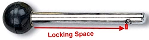 [Australia - AusPower] - Pin, Tensile - (3/8" Dia 5-1/2" Locking Space) Universal Weight Stack Replacement SELECTOR KEY | Various size Locking Space | DETENT PINS w/Round Black KNOB - Chrome Plated Steel Shaft | by SBD Locking Length 5-1/2" 