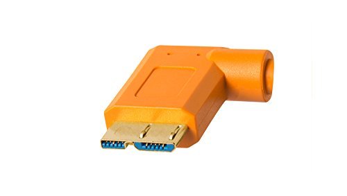 [Australia - AusPower] - Tether Tools TetherPro USB 3.0 to Micro-B Right Angle Cable | for Fast Transfer and Connection Between Camera and Computer | High Visibility Orange | 15 Feet (4.6 m) 