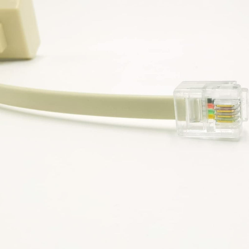 [Australia - AusPower] - NECABLES (2+1Pack) 2pcs Phone Line Splitter 1 to 2 RJ11 6P4C 1 Male to 2 Females with 5in Pigtail and 1pc Phone Line Coupler for Landline and Fax Ivory 