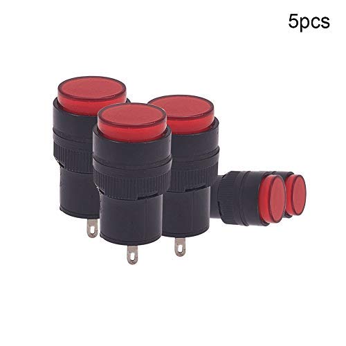 [Australia - AusPower] - Othmro 5Pcs Indicator Light Flush Panel Mount Industrial Signal Lamp no Buzzer Electrical Control Panel 24Volt,16mm Red 