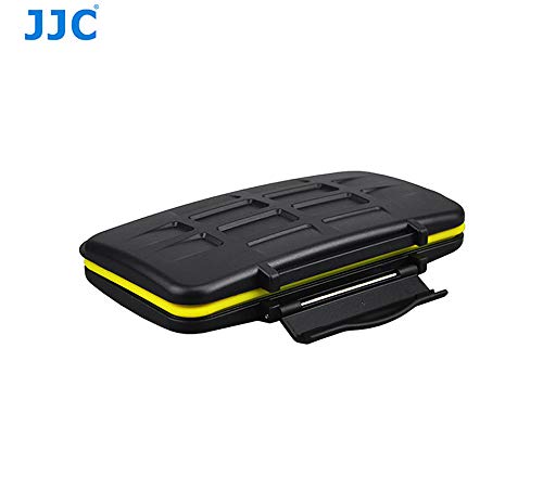 [Australia - AusPower] - JJC MC-SDMSD24 Ruggard SD Card Case, Micro SD Card Case, Water-Resistant Case for SD Micro SD Cards, Rubber Sealed Ergonomic Locking Easy Carrying Memory Card Case Fits 12 SD 12 Micro SD Cards Black SD Card + Micro SD Card 