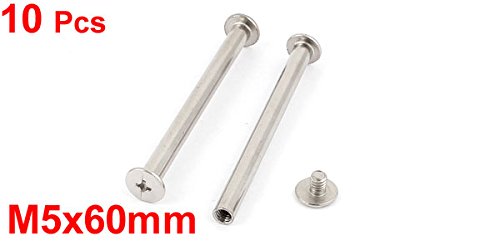 [Australia - AusPower] - uxcell Screw Post Female 5x60mm Belt Buckle Binding Bolts Leather Fastener 10 Sets 