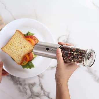 [Australia - AusPower] - Rechargeable Electric Pepper Grinder, Automatic Electronic Pepper Mill with Adjustable Coarseness- 170ML High Capacity 