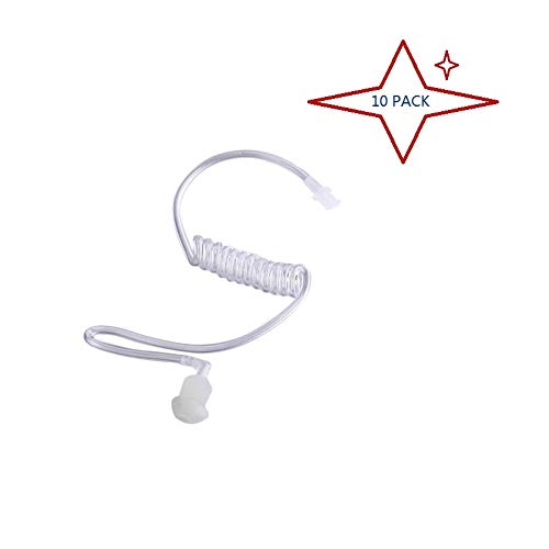 [Australia - AusPower] - KEYBLU 10 Pcs Clear Acoustic Tube Replacement Replacement for Two Way Radio Earpiece, Headset (with Connector 10 Pack) WITH CONNECTOR (10 Pack) 